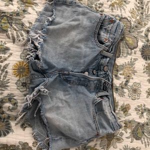 Levis distressed jean shorts